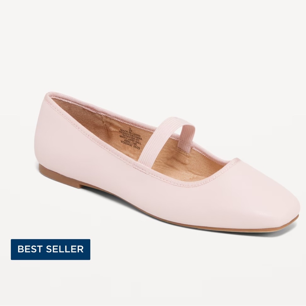 Mary Jane Square-Toe Ballet Flats